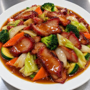BBQ Pork with Plum Sauce &amp; Veggies